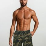Men’s swim trunks green camouflage