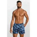 Men's swim trunks blue camouflage - Image 2